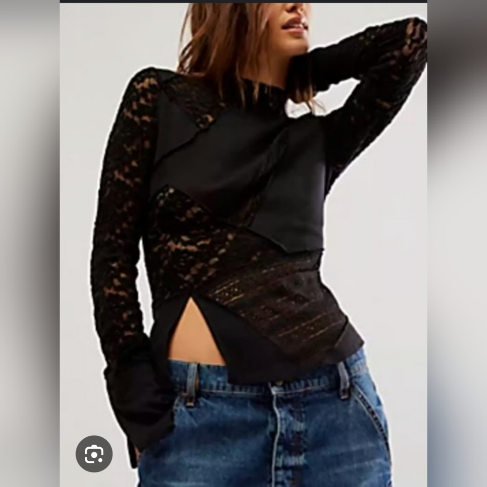 Black Asymmetrical Cut Out Long Sleeve Blouse